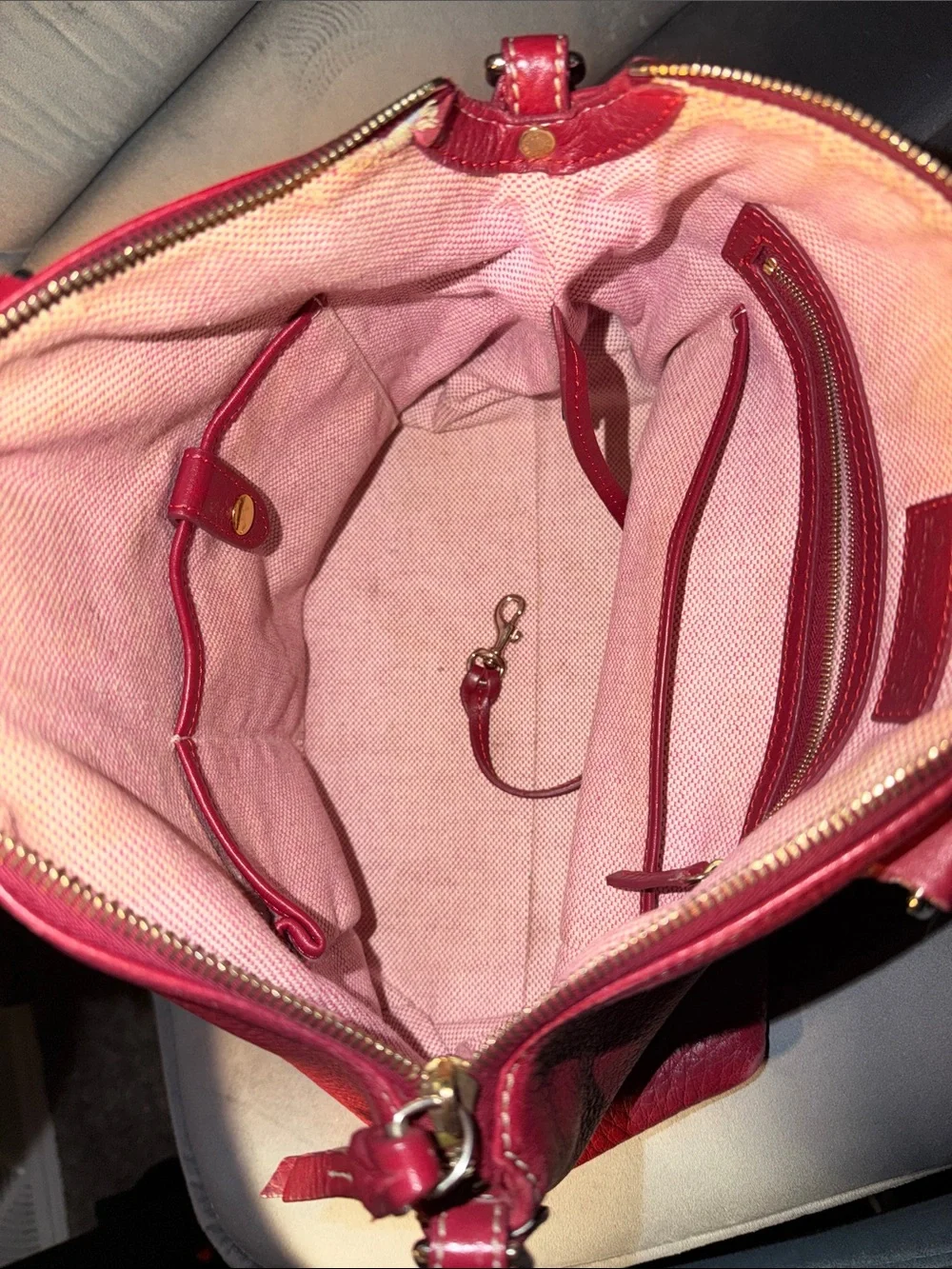 Dooney & Bourke Dillen Red Pebble Leather Satchel (without have crossbody strap)